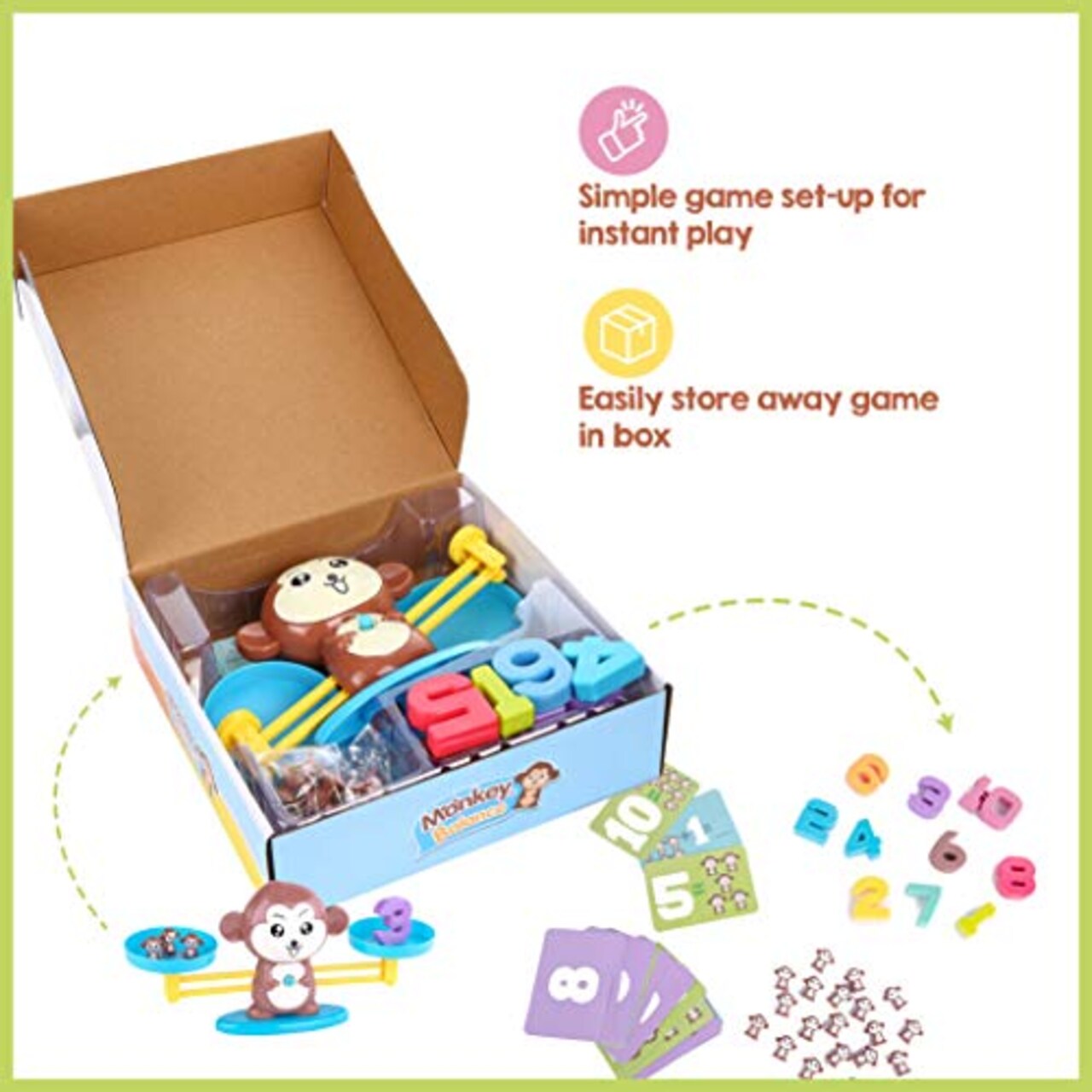 Monkey Balance Cool Math Game for Girls & Boys | Fun, Educational Children's Gift & Kids Toy STEM Learning Ages 3+ (64-Piece Set)